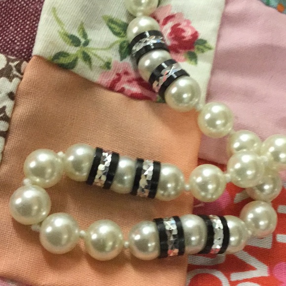 Vintage faux pearl necklace boho mid century modern - Picture 3 of 4